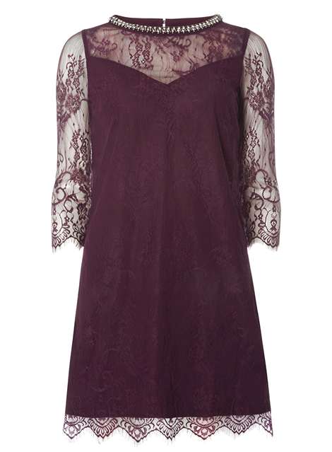 **Showcase Purple Marie Lace Bodycon Dress
